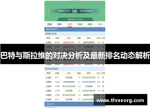 巴特与斯拉维的对决分析及最新排名动态解析